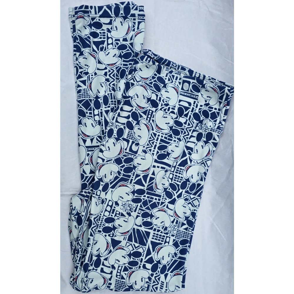 Vintage LulaRoe Disney Womens Leggings One Size OS 2-10 Blue MICKEY Mouse